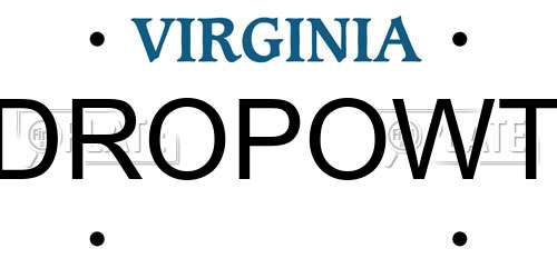 DROPOWT Virginia License Plate