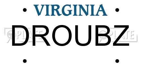DROUBZ Virginia License Plate
