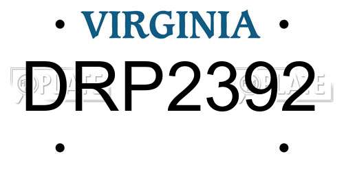 DRP2392 Virginia License Plate