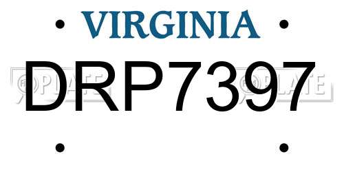 DRP7397 Virginia License Plate