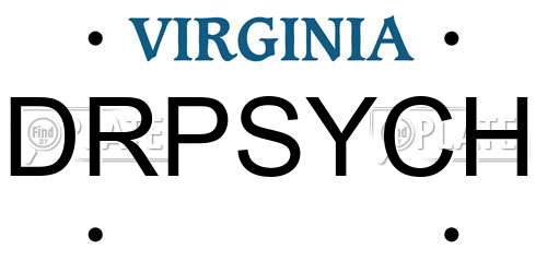 DRPSYCH Virginia License Plate