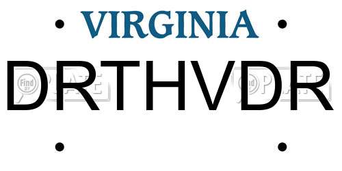 DRTHVDR Virginia License Plate