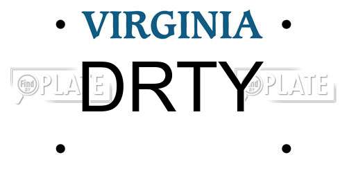DRTY Virginia License Plate