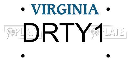 DRTY1 Virginia License Plate