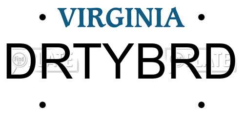 DRTYBRD Virginia License Plate