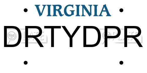 DRTYDPR Virginia License Plate