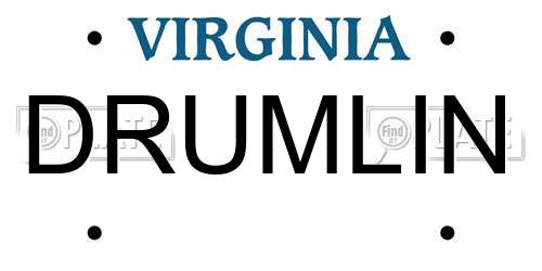 DRUMLIN Virginia License Plate