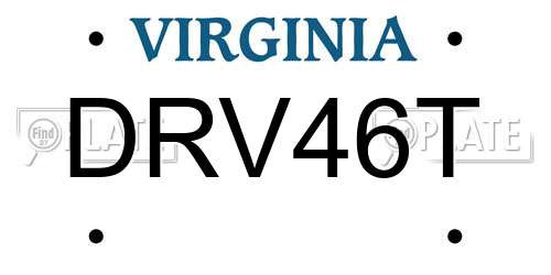DRV46T Virginia License Plate