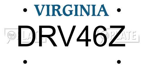 DRV46Z Virginia License Plate