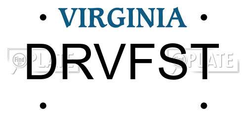 DRVFST Virginia License Plate