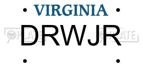 DRWJR Virginia License Plate