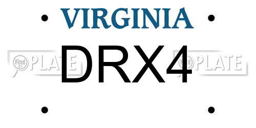 DRX4 Virginia License Plate