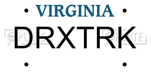 DRXTRK Virginia License Plate