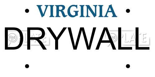 DRYWALL Virginia License Plate