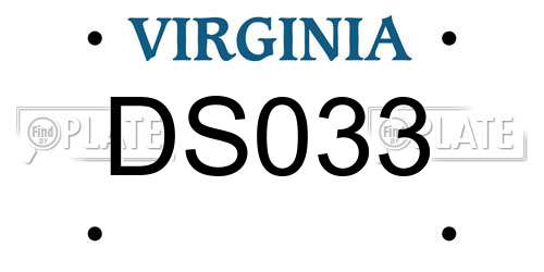 DS033 Virginia License Plate