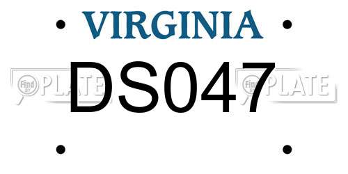 DS047 Virginia License Plate