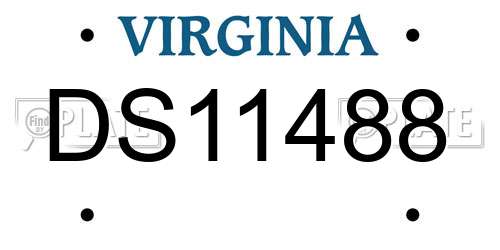 DS11488 Virginia License Plate