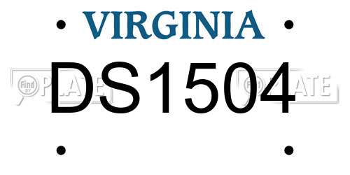 DS1504 Virginia License Plate