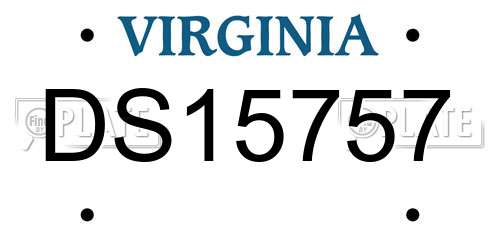 DS15757 Virginia License Plate