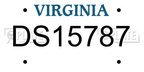 DS15787 Virginia License Plate