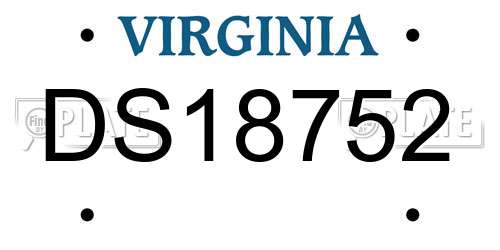 DS18752 Virginia License Plate