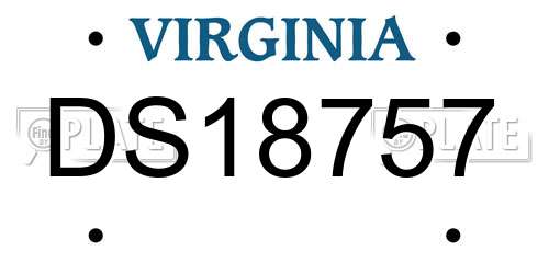 DS18757 Virginia License Plate
