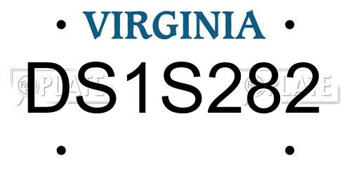 DS1S282 Virginia License Plate