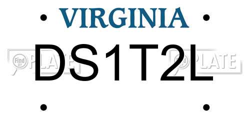 DS1T2L Virginia License Plate