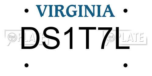 DS1T7L Virginia License Plate