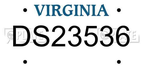 DS23536 Virginia License Plate