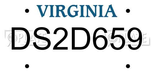 DS2D659 Virginia License Plate