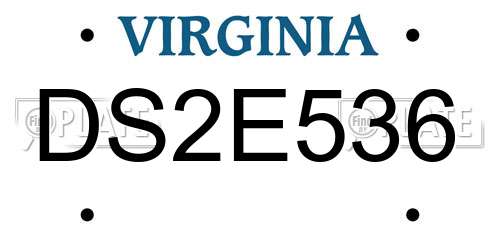 DS2E536 Virginia License Plate
