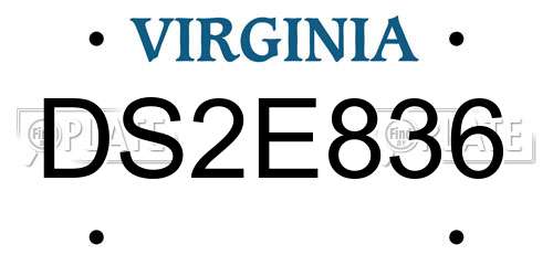 DS2E836 Virginia License Plate