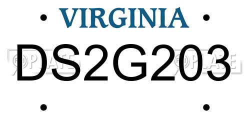 DS2G203 Virginia License Plate