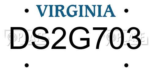 DS2G703 Virginia License Plate