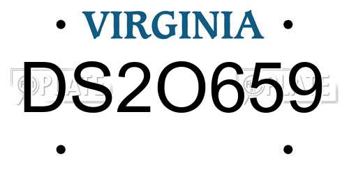 DS2O659 Virginia License Plate