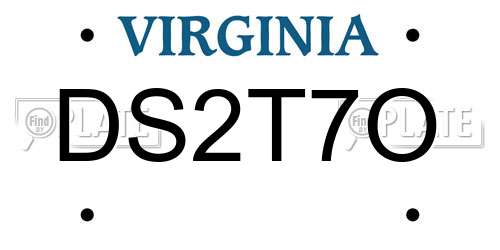 DS2T7O Virginia License Plate