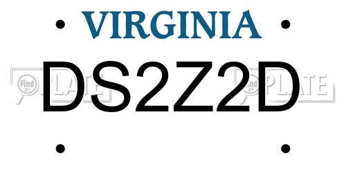 DS2Z2D Virginia License Plate