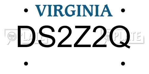 DS2Z2Q Virginia License Plate