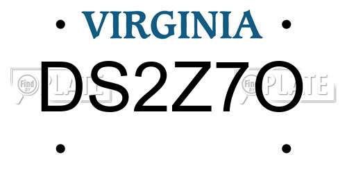 DS2Z7O Virginia License Plate