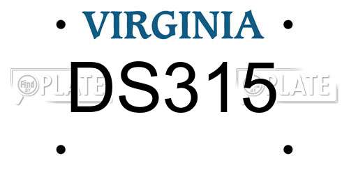 DS315 Virginia License Plate