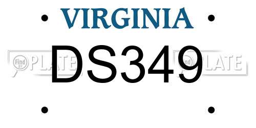 DS349 Virginia License Plate
