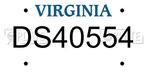 DS40554 Virginia License Plate