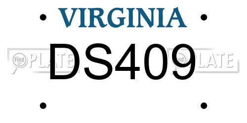 DS409 Virginia License Plate