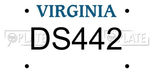DS442 Virginia License Plate