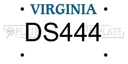 DS444 Virginia License Plate