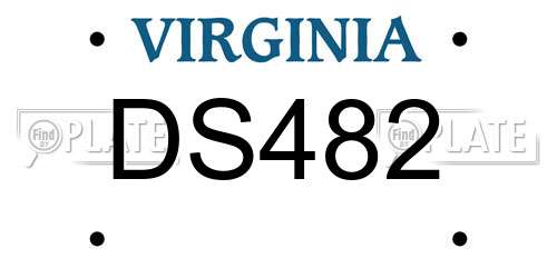DS482 Virginia License Plate