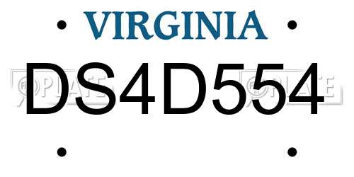 DS4D554 Virginia License Plate