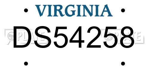 DS54258 Virginia License Plate
