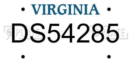 DS54285 Virginia License Plate